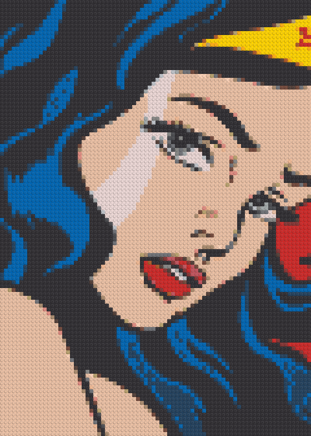 Reflections on Wonder Woman - Roy Lichtenstein en mosaïque de briques