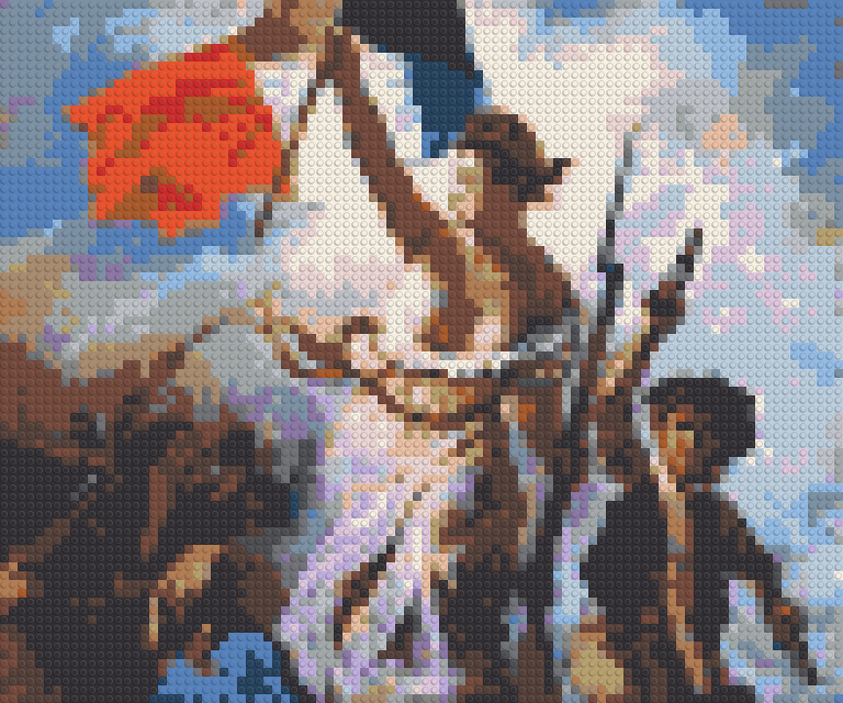 La Liberté guidant le peuple - Eugène Delacroix en mosaïque de briques
