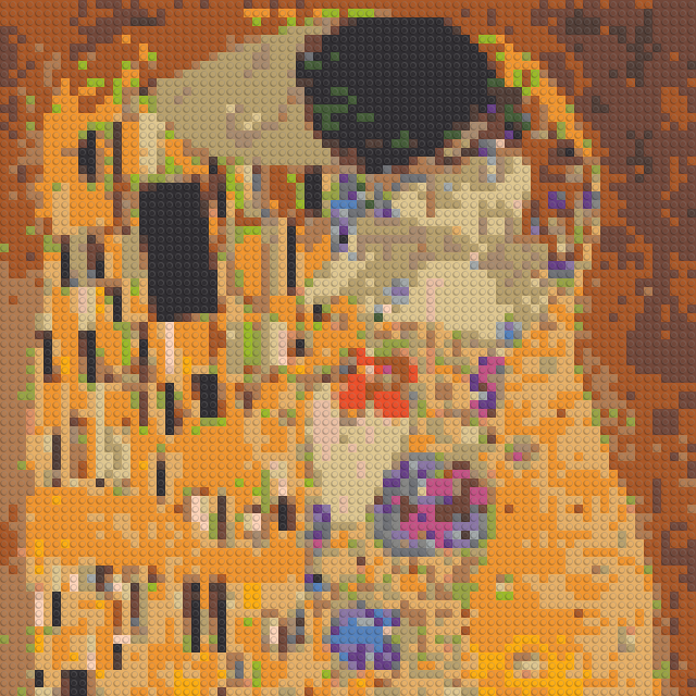 Le Baiser - Gustav Klimt en mosaïque de briques