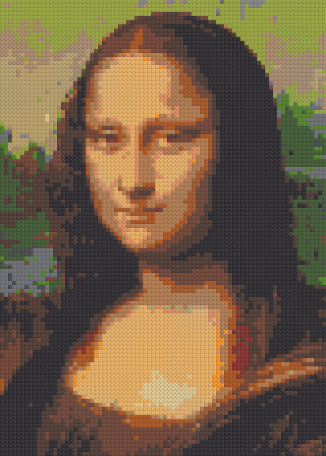 La Joconde - Léonard de Vinci en mosaïque de briques