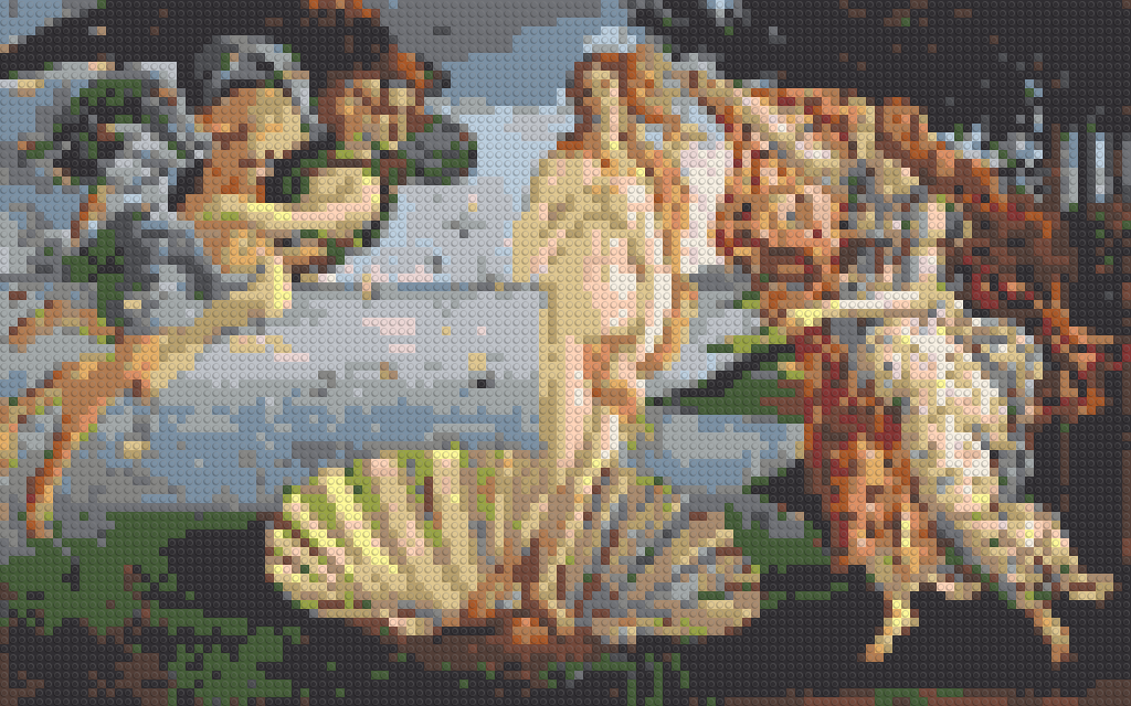 La Naissance de Vénus - Sandro Botticelli en mosaïque de briques