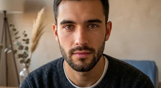 Ideal : visage bien eclaire, fond simple et net