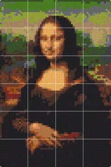 La Joconde transformée en pixel art