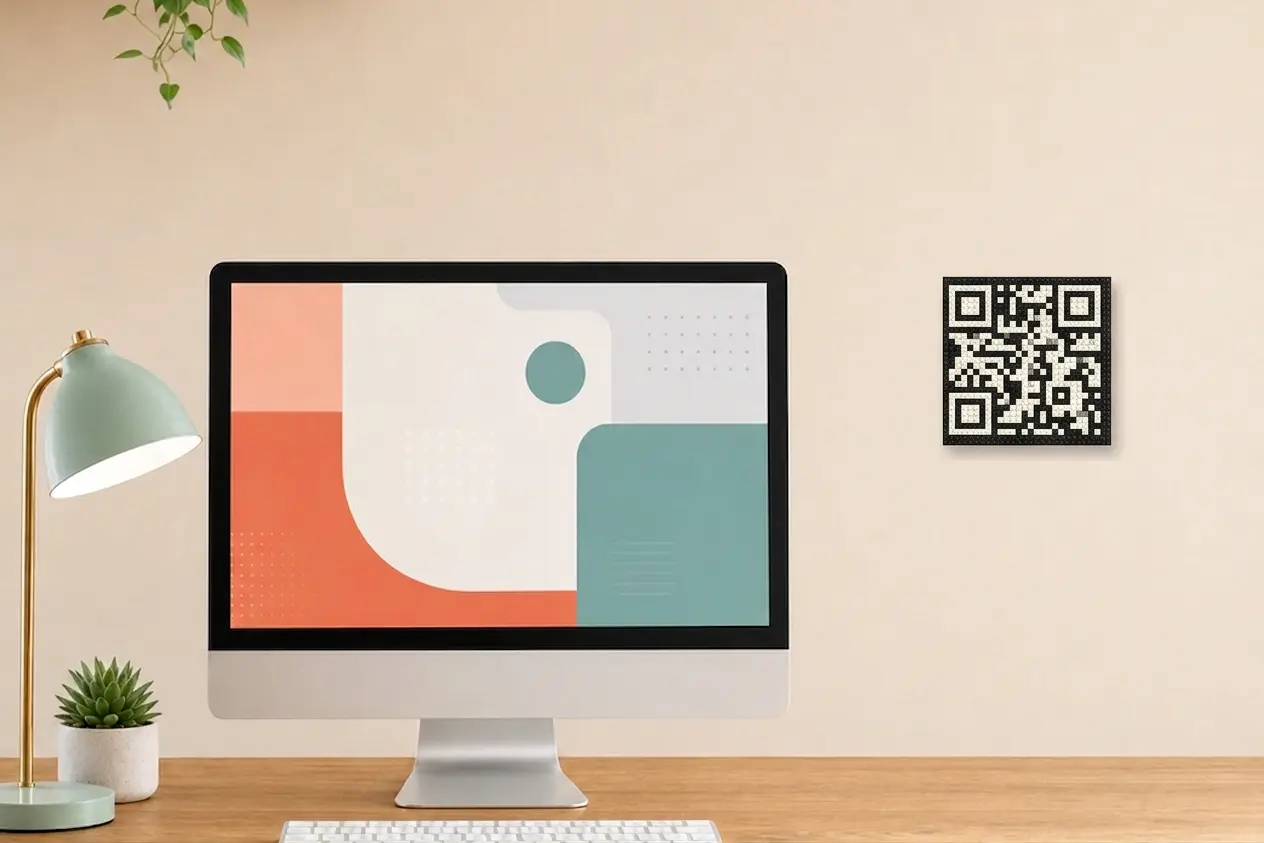 QR Code transformé en mosaïque murale